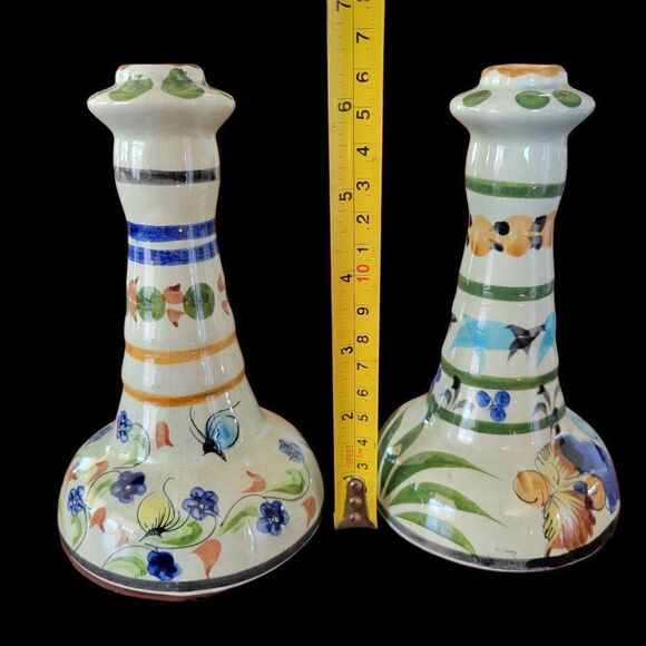 Vintage Tonala Handpainted Candle Holders (Set of 2) - Picture 8 of 10